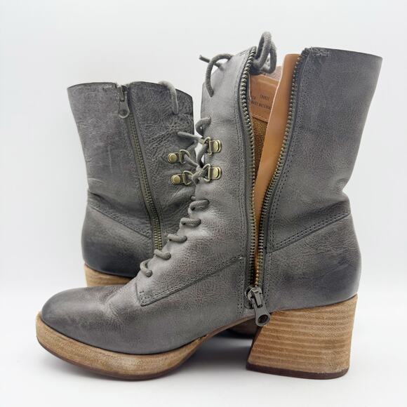 Kork-Ease Womens Raleigh Ankle Boots US 6.5 M EU 37 Dark Grey Leather GUC - Picture 7 of 15